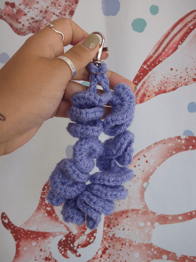 Crochet Coral Keyring