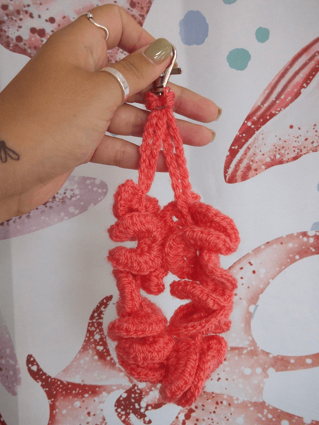 Crochet Coral Keyring
