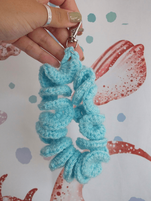Crochet Coral Keyring