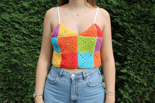 Rainbow Square Crop Top