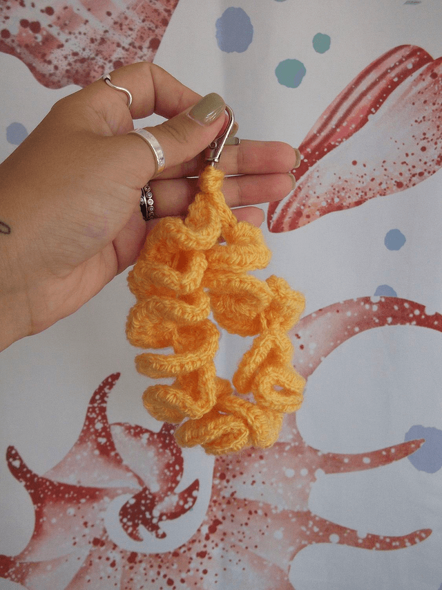 Crochet Coral Keyring