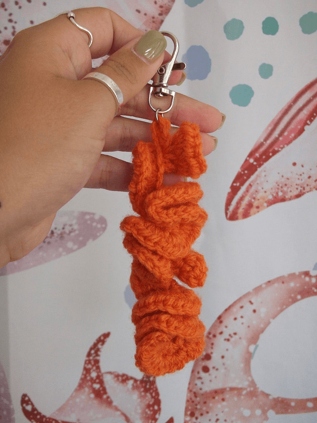 Crochet Coral Keyring