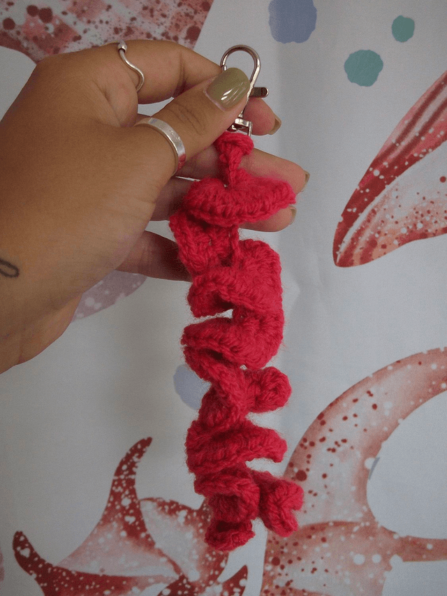 Crochet Coral Keyring