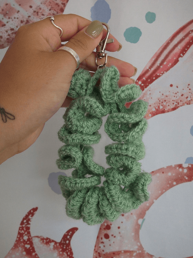 Crochet Coral Keyring