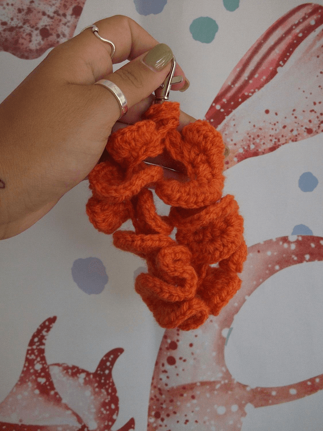 Crochet Coral Keyring