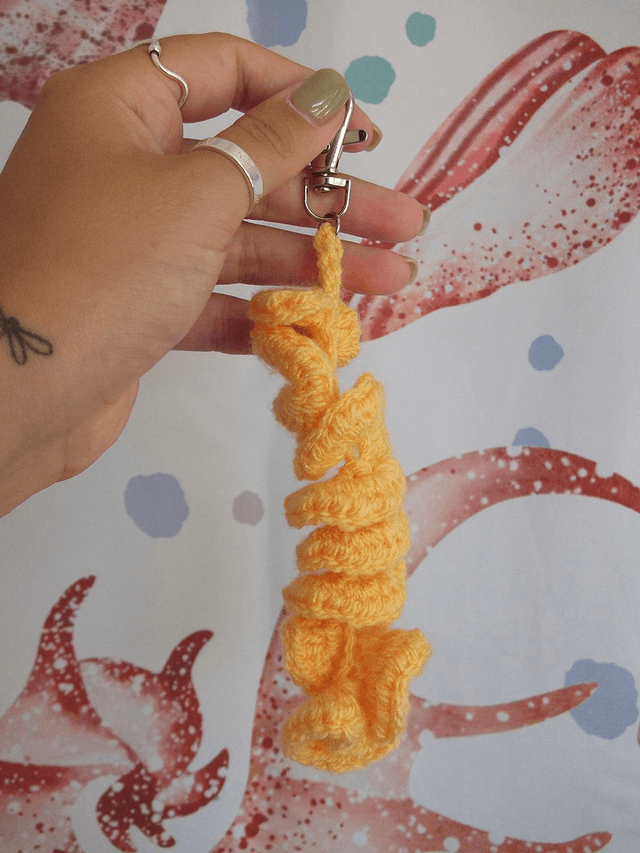 Crochet Coral Keyring