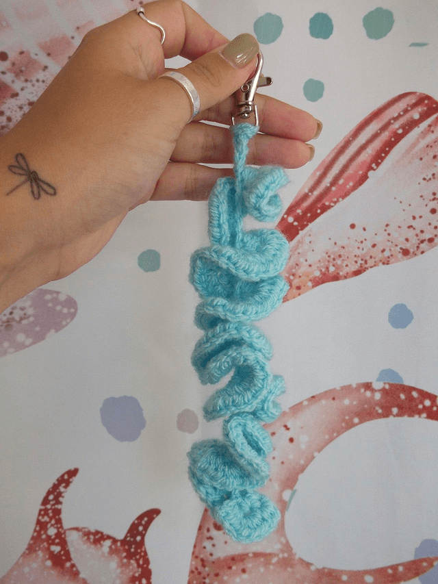 Crochet Coral Keyring