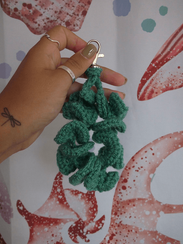 Crochet Coral Keyring