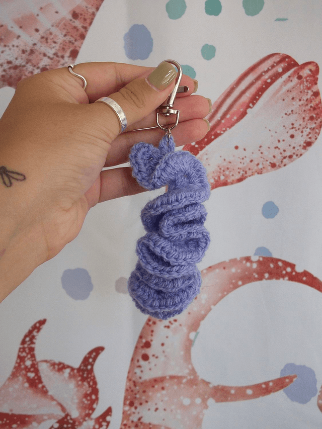 Crochet Coral Keyring
