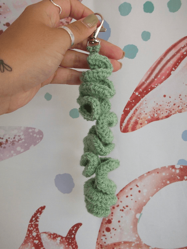 Crochet Coral Keyring