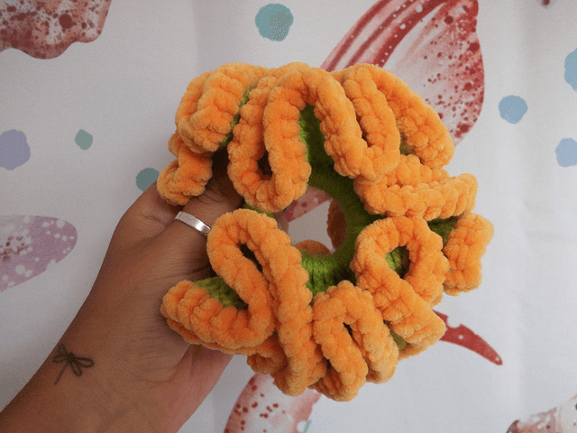 Green and Orange Scrunchie 